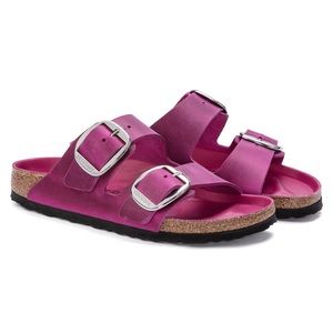 Birkenstock Arizona Big Buckle Festival Fuchsia Oiled Leather Size 40 NARROW